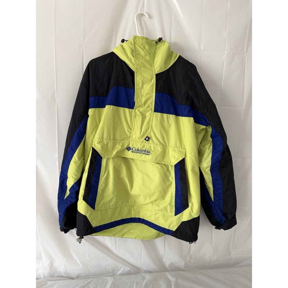 Vintage Columbia Sportswear Pullover Anorak Windbreaker Jacket Neon XL 90s